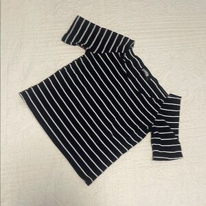 Reformation Black and White Striped Knit Top